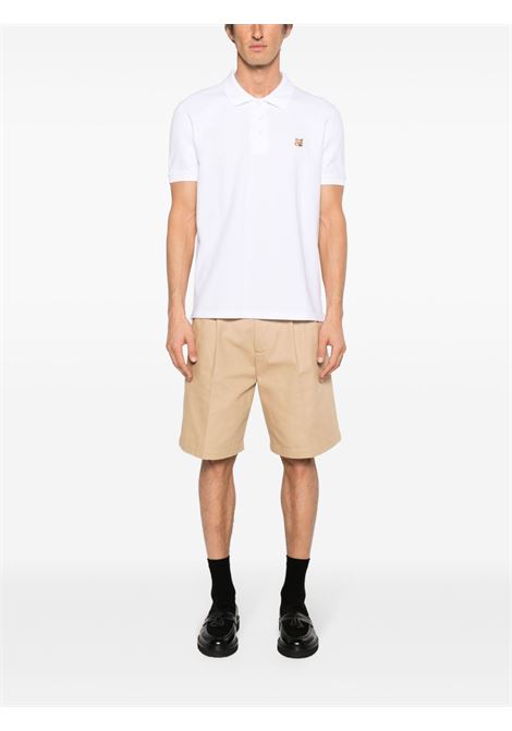 White Fox-patch piqué polo shirt - MAISON KISTUNE men MAISON KITSUNÉ | LM00208KJ7002P100